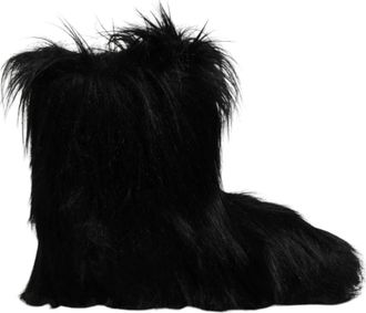 Dolce & Gabbana Luxe Faux Fur Mid-Calf Laarzen - Heren - Winterlaarzen - Zwart - 44 EU - Schoenen