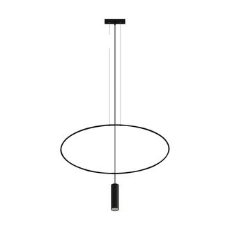 Thoro L&aacute;mpara de techo negro acero alt. 150 cm