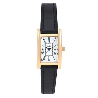 Peugeot Classic Rectangular Leather Watch- 34x20MM in White/black at Nordstrom