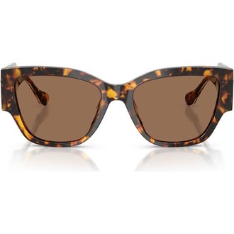 Versace 55mm Cat Eye Sunglasses in Havana Yellow /Dark Brown at Nordstrom