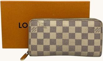Louis Vuitton Damier Azur Gray Ivory Damier Canvas Long Wallet (Bi-Fold) (Pre-Owned)