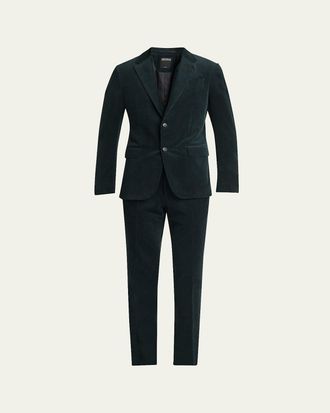 Ermenegildo Zegna Mens Corduroy Two-Piece Suit