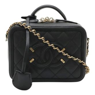 Chanel Pre-owned Vintage Vanity Bag - Dames - Pre-owned - Zwart - Maat: ONE Size Leer