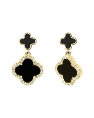 Liv Oliver 18K 16.75 Ct. Tw. Onyx Cz Earrings