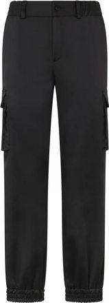 Philipp Plein Satijnen Cargo Fit Broek met Trekkoord - Dames - Straight fit broeken - Zwart - M - Satijn - Broeken