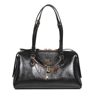 Dolce & Gabbana Tassen, Dames, Zwart, ONE Size, Leer, Schoudertas met bedel