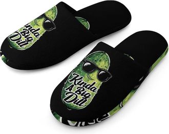 Generic Kinda A Big Dill Pickles Mens House Slippers Slip Indoor Slipper On Shoes Warm Outdoor
