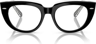 Ray-Ban Doreen 48mm Small Square Optical Glasses in Transparent Grey at Nordstrom