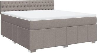 vidaXL Vidaxl - Cama Box Spring Con Colch&oacute;n Tela Gris Taupe 180x200 Cm