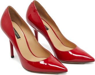 Dolce & Gabbana pointed-toe leather pumps - Red