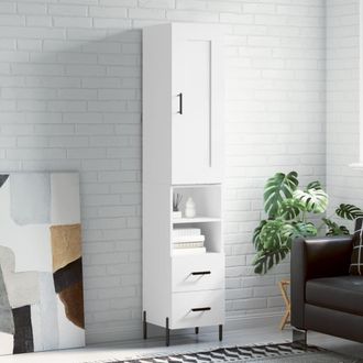 Berkfield Home Highboard White 34.5x34x180 cm Engineered Wood
