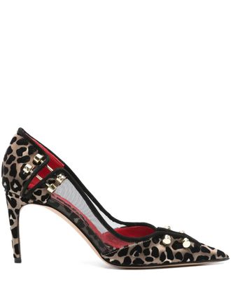 HARDOT 80mm Addicted pumps - women - Calf Suede/Calf Leather/Calf Leather - 36 - Brown