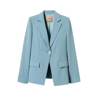 Twinset Dames, Jassen, Blauw, Maat: L Poliester