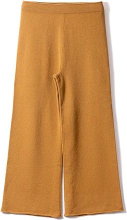 Outerknown Wide Trousers, female, Brown, S, Brown Knit Wide Leg Trousers