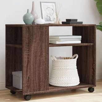 vidaXL Vidaxl - Tavolino con Ruote Rovere Marrone 70x35x60 cm in Truciolato