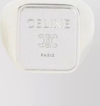 Celine square shaped signet ring with polished finish