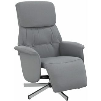vidaXL Sill&oacute;n Reclinable Con Reposapi&eacute;s Tela Gris Claro Vidaxl