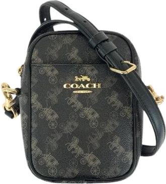 Coach Pre-owned PVC Leather Shoulder Bag - Dames - Vintage Schoudertas - Zwart - ONE Size - Leer - Vintage