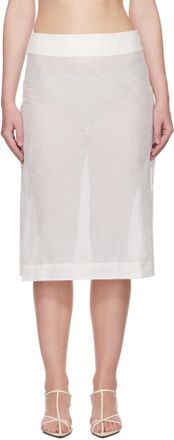 スカート P.A.R.O.S.H. White midi skirt with sequins P.A.R.O.S.H. Womens White Midi Skirt With Sequins from