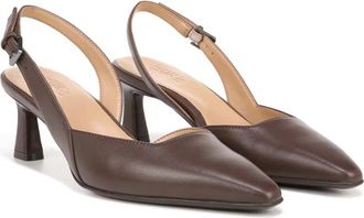 Naturalizer Womens Naturalizer Dalary Pump Mocha Leather Pointed Toe Slingback VER1086