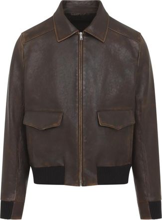Prada Brown Shirt Collar Jacket