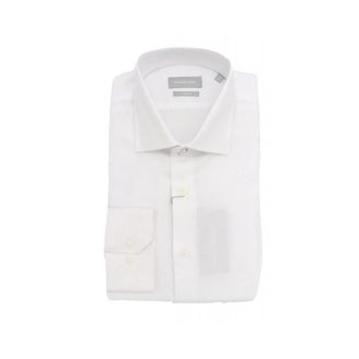 Michael Kors Slim-Fit Gestructureerd Overhemd - Heren - Zakelijke Overhemden - Wit - 3XL - Leer - Overhemden