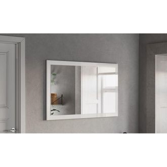 Dmora Espejo Creazzo, Forma Rectangular, Tipo Para Colgar, Estructura De Vidrio, 110x68h Cm Blanco Brillante