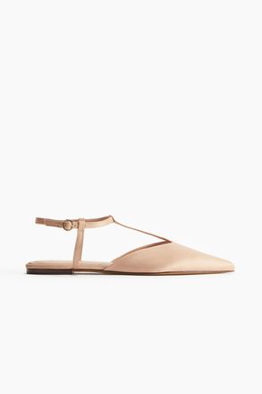 H&M Spitze Sandaletten aus Satin - Beige