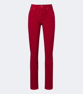Versace Pantaloni slim in velluto di cotone a coste