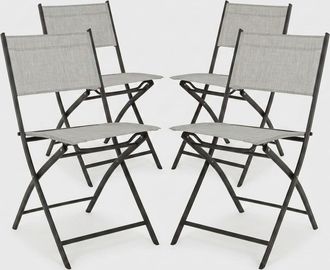 BIZZOTTO Bizzotto - 4x Silla Plegable Martinez Gris Claro
