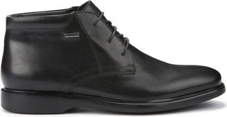 Geox Zwarte Enkellaarzen voor Heren - Heren - Nette schoenen - Zwart - 42 EU - Leer - Schoenen