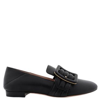 Bally Janelle Buckle Leather Loafers