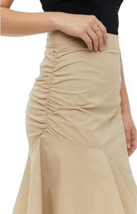 Pinko Womens Skirt Beige Cotton Apparel Elastane
