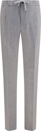 Pantaloni Torino Grey Straight Drawstring Trousers