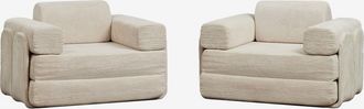 Sklum Pack De 2 Sillones Cama En Pana Envasados Al Vac&iacute;o Paoly Sklum