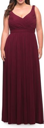La Femme Plus Size Long Gown in Dark Berry at Nordstrom, Size 20W