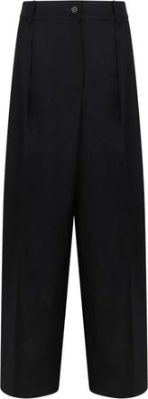 P.A.R.O.S.H. Tailored broek - Dames - Wijde Broeken - Zwart - S - Leer - Broeken