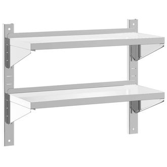 vidaXL Estante De Pared Acero Inoxidable Plateado 75x30x60 Cm Vidaxl
