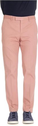 Pantaloni Torino Roze Twill Stretch Slim Fit Broek - Heren - Chinos - Roze - L - Broeken