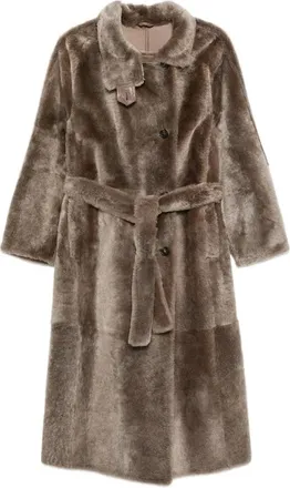 Brunello Cucinelli Belted Shearling Coat