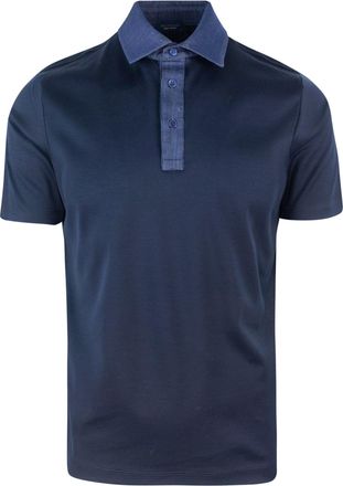 Paul & Shark Polo Shirt with Denim Detail and Organic Cotton Piquet