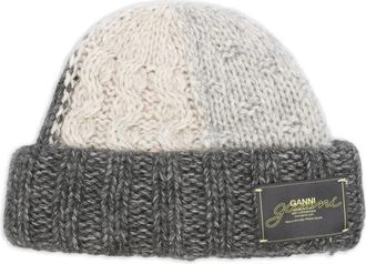 Ganni Berretto con applicazione logo - Grigio