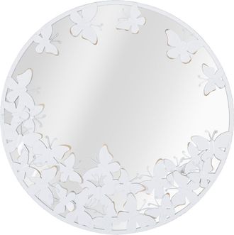 Mauro Ferretti Espejo Redondo Blanco Mariposa Cm 62,5x2,3