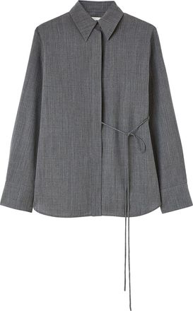 Jil Sander wrap wool shirt - women - Wool - 34 - Grey