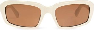Jacquemus Rechthoekige Zonnebril - Dames - Zonnebrillen - Beige - ONE Size - Accessoires