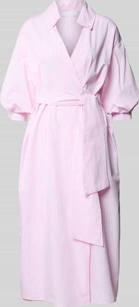 Rich & Royal Hemdblusenkleid mit Umlegekragen und Bindeg&uuml;rtel in Pink, Gr&ouml;&szlig;e 38