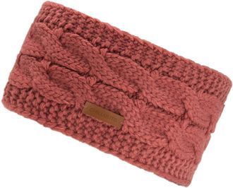 Chillouts Stirnband CHILLOUTS Yoko Headband, Damen, lila (wild berry), Grobstrick, Materialmix, Zopfmuster, unifarben, M&uuml;tzen Stirnband, mit geflochtenem Muster