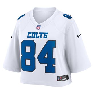 Nike Tyler Warren Indianapolis Colts Nike Womens NFL Cropped Tundra Game Jersey in White | WCJF10A98F-HLE