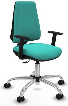 Piqueras y Crespo Piqueras Y Crespo - Elche Cp Similpiel Turquesa Brazos 1d Base Cromada Ruedas Nailon 65mm