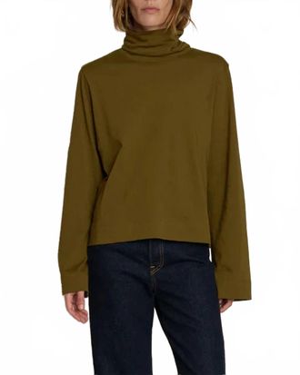 Nation Ltd Neo Mock Neck T-Shirt In Olive